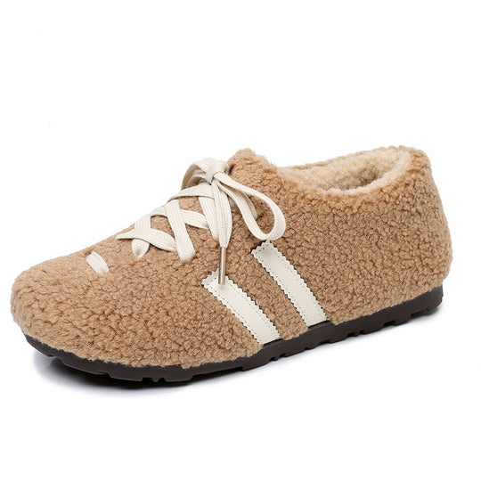 Damen Komfortable und warme Fleece-Hausschuhe mit rutschfester Sohle EB