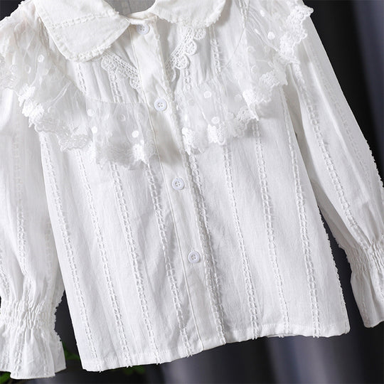 Mädchen Bluse mit eleganter Rüschendekoration EB
