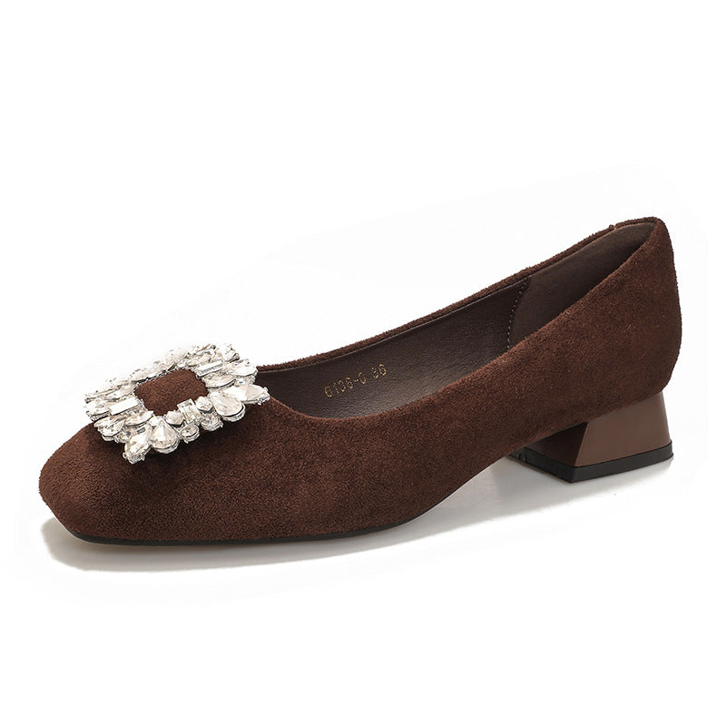 Damen Ballerinas mit funkelndem Kristallschmuck EB