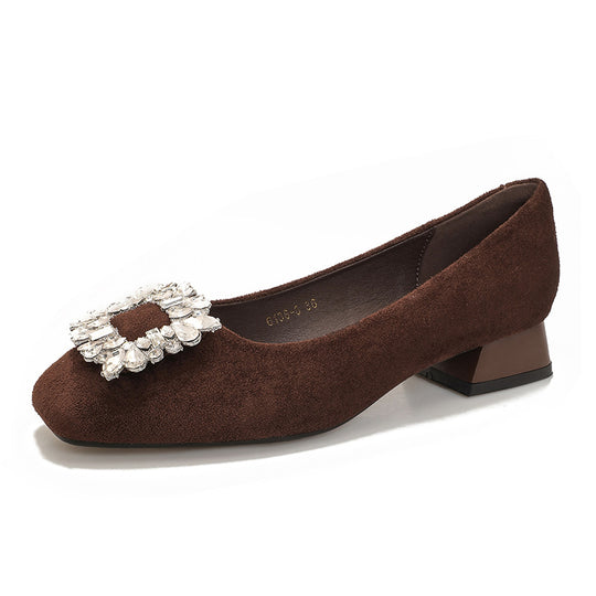Damen Ballerinas mit funkelndem Kristallschmuck EB