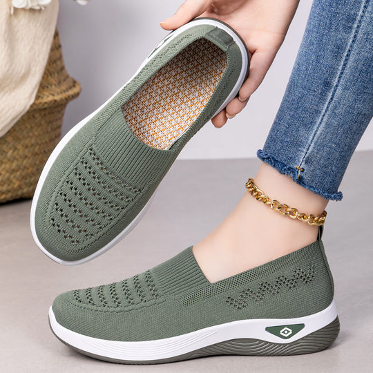 Damen nan nahtloser atmungsaktiver Strick-Slip-On Comfort-Walking-Schuh EB