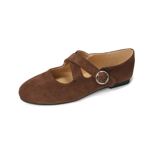 Damen Ballerinas mit modernem Riemen und eleganter Schnalle EB
