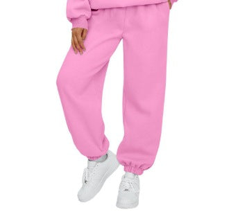 Damen nan gemütliches Lounge-Jogginganzug-Set mit Oversize-Hoodie und elastischer High-Waist Jogginghose EB