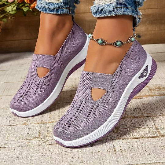 Damen Slip-On Sportschuhe mit luftdurchlässigem Netzdesign EB