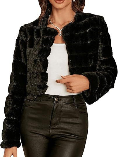 Damen modischer Leopardenplüschjacke EB