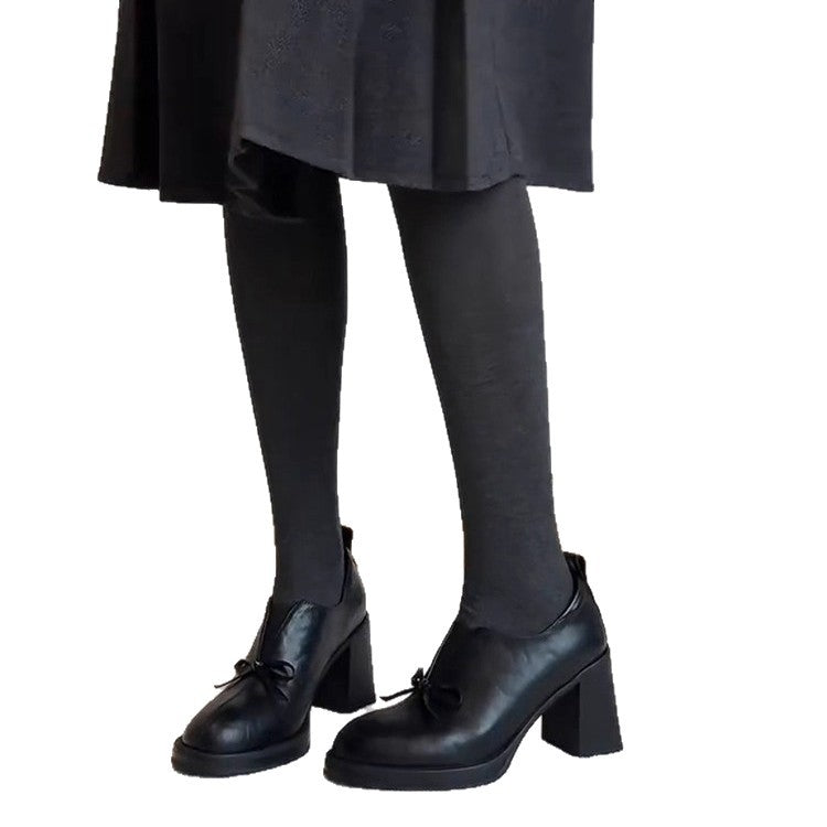 Damen Elegante Schnürschuhe mit modischem Schleifenakzent und blockiertem Absatz EB