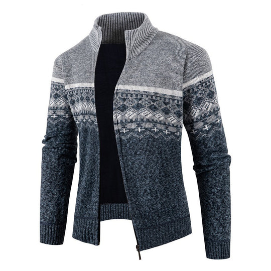 Herren modische Strickjacke mit hohem Kragen EB