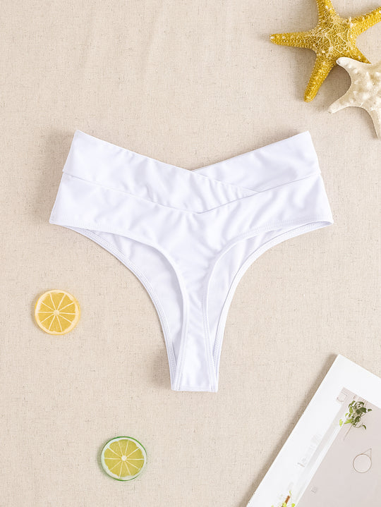 Damen Hochtaillierte Badeshorts mit Raffung EB