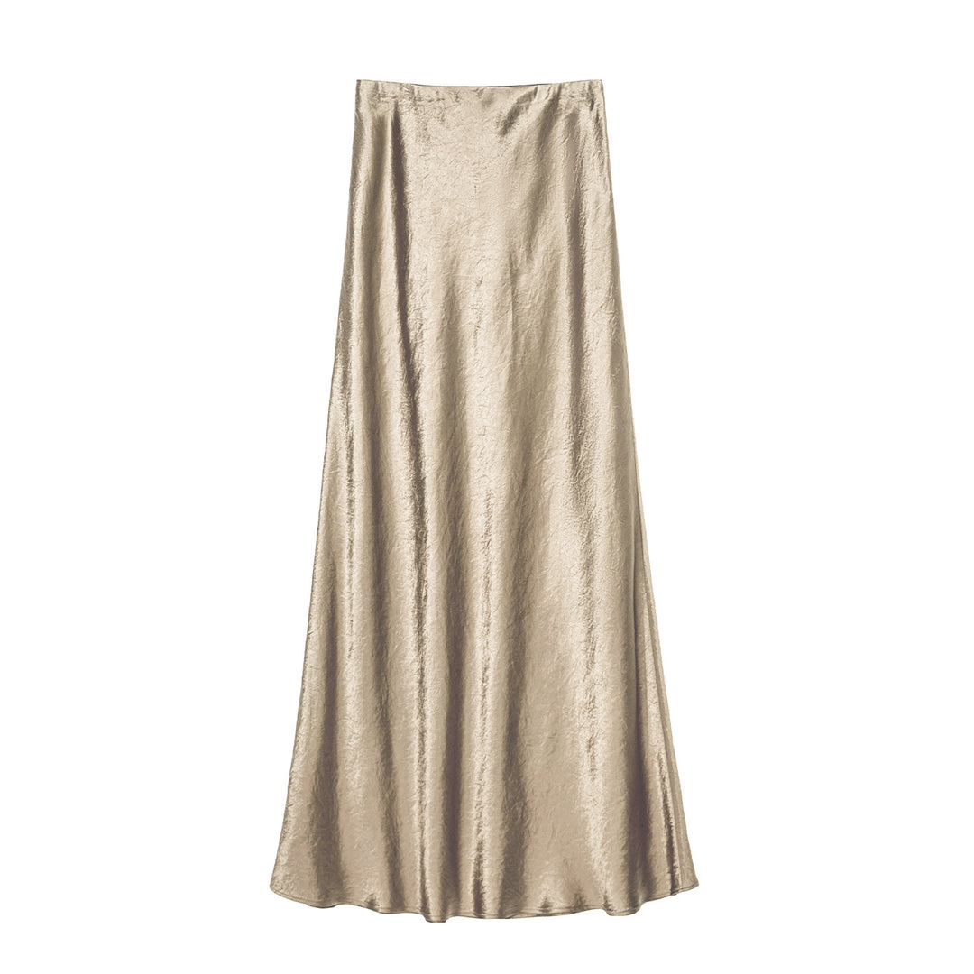 Damen Eleganter Maxirock aus satinierter Viskose EB