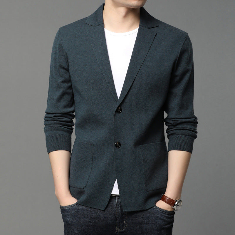 Herren Strickblazer mit eleganten Knopfdetails und praktischen Taschen EB