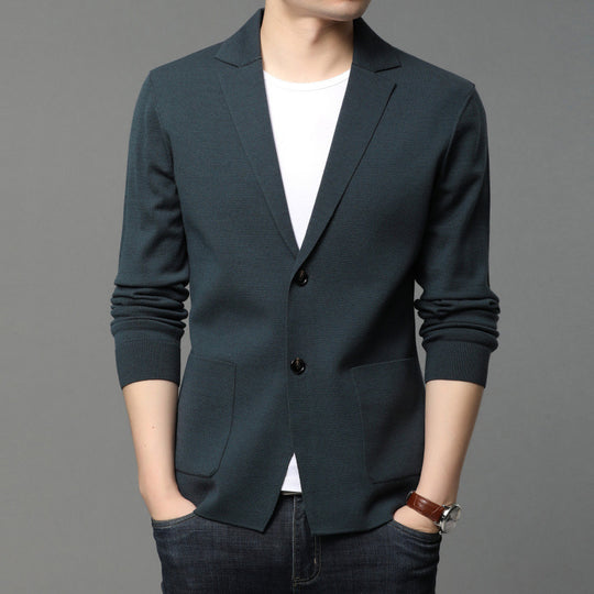 Herren Strickblazer mit eleganten Knopfdetails und praktischen Taschen EB