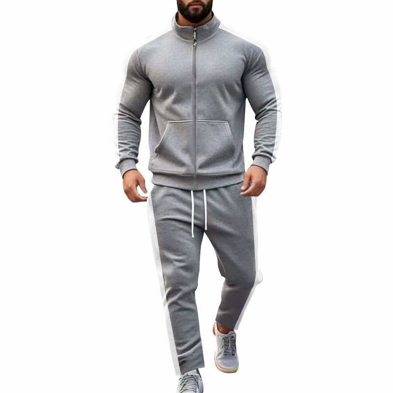 Herren Sportlicher Trainingsanzug mit modernem Stehkragen und praktischen Taschen EB