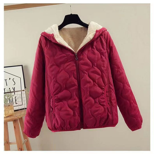 Damen gesteppte Winterjacke mit Kapuze EB
