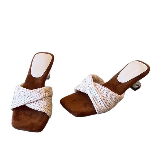Damen Komfortable Slingback-Sandalen mit geflochtenem Obermaterial EB