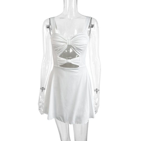 Damen Cut-Out Minikleid mit Knopfdetail und figurbetontem Schnitt EB