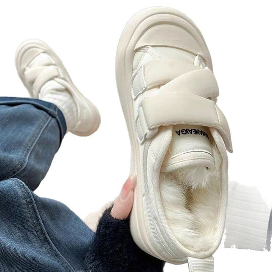 Damen Gemütliche Sneaker mit warmem Innenfutter und praktischem Klettverschluss EB