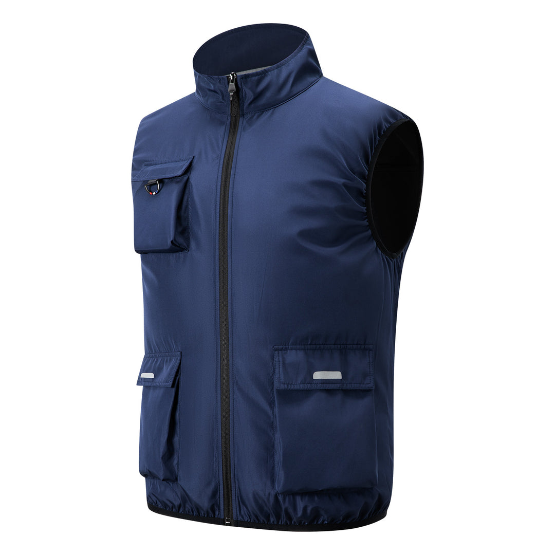 Herren nan leichte multifunktionale Outdoorweste mit Reißverschluss und Mehrfachtaschen EB