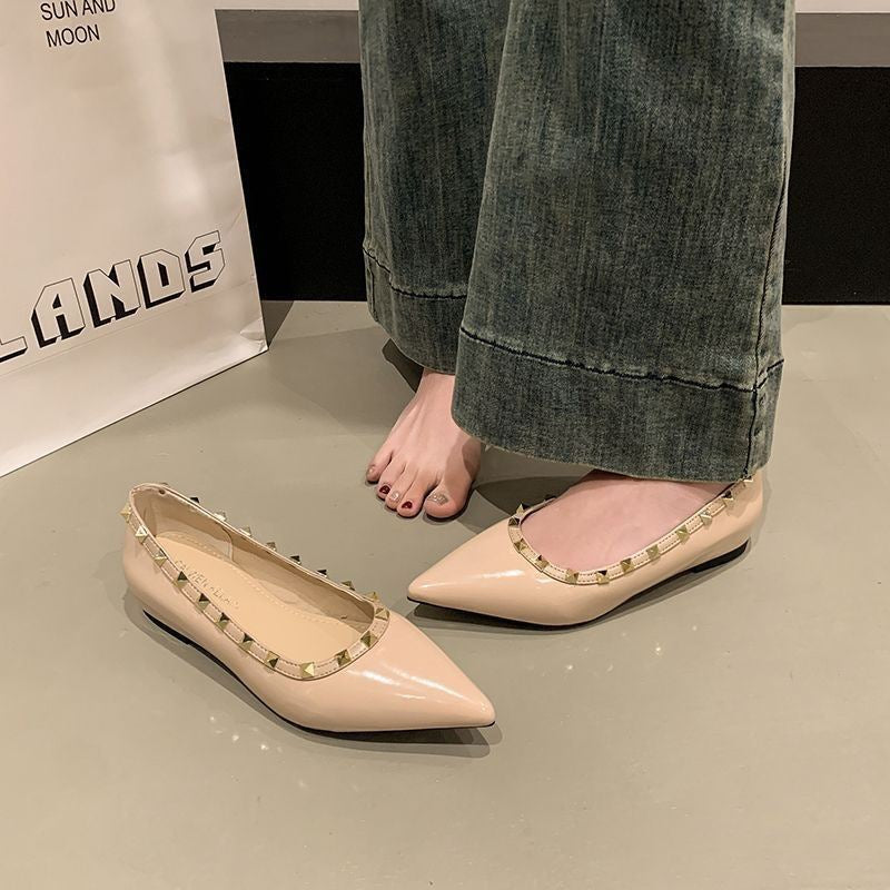 Damen elegante Ballerinas mit modischer Zierverzierung und schmaler Silhouette EB