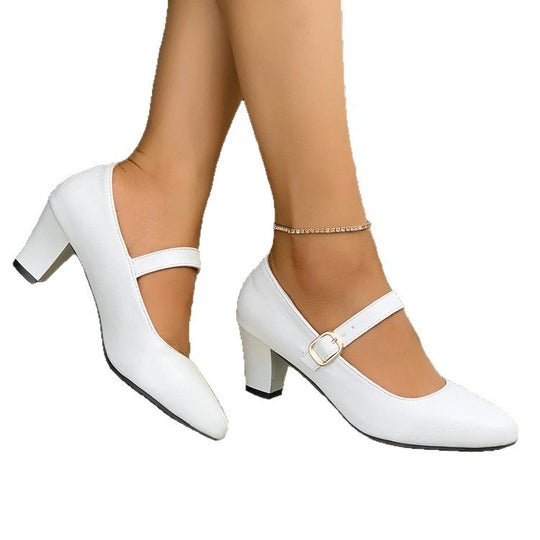 Damen elegante Pumps mit modischer Schnalle EB