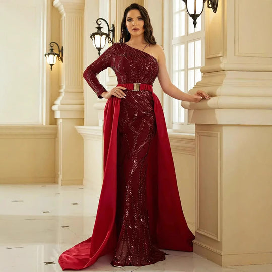 Damen Maxikleid mit glitzerndem Muster und elegantem Cape EB
