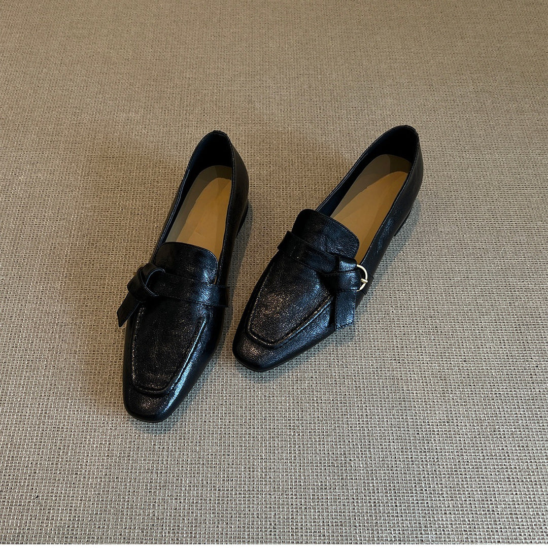 Damen Mokassins mit elegantem Schnallenakzent und weichem Veloursleder EB