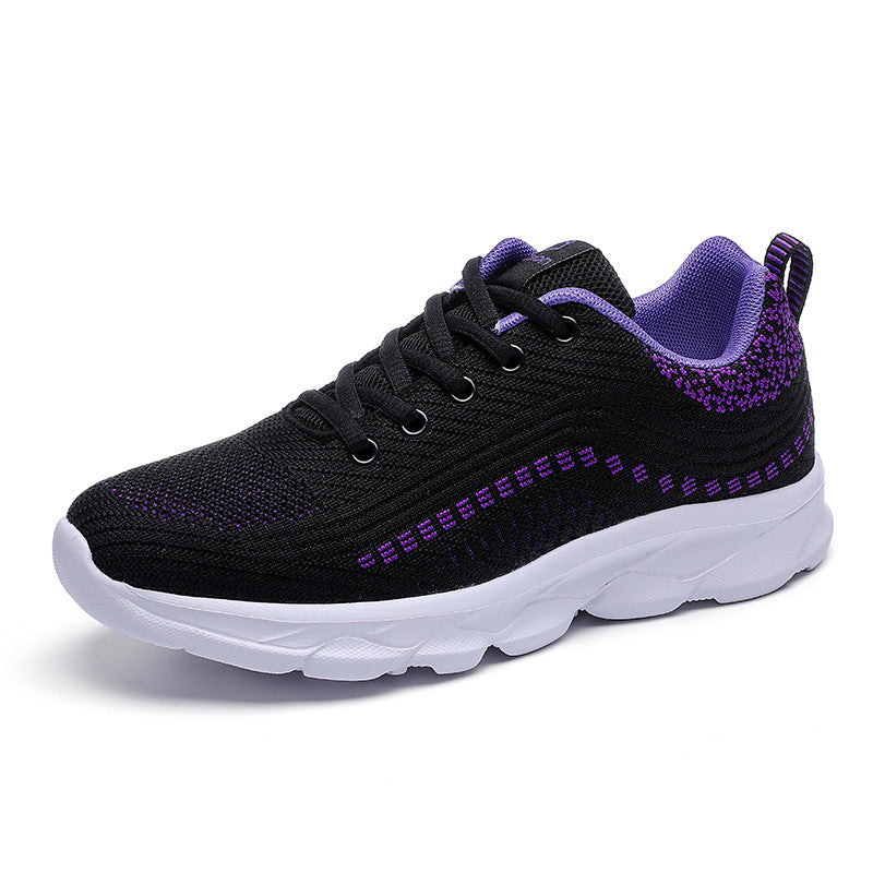 Damen nan ultraleichter Komfort-Gehsneaker für Alltag und Freizeit mit nahtlosem Strickobermaterial, reaktionsfreudiger Luftkissen-Zwischensohle und gepolstertem Fersenkragen EB