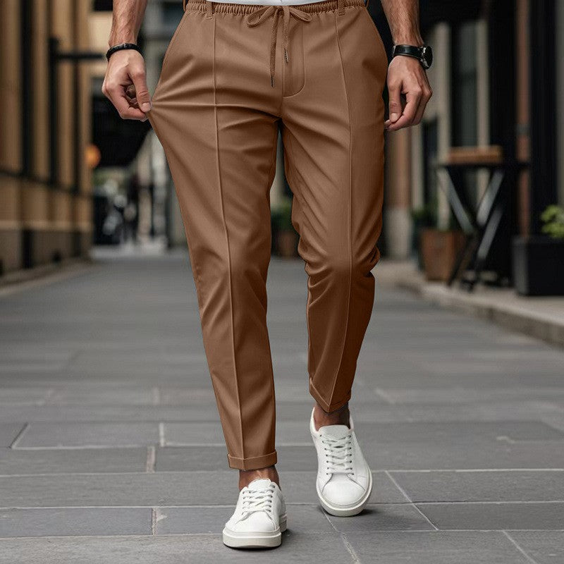 Herren nan moderne tapered Jogginghose mit Bügelfalte und Kordelzug EB