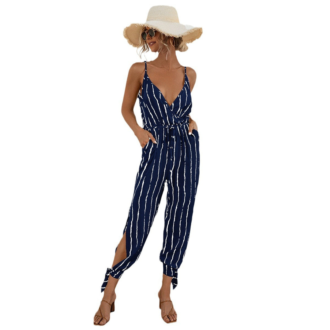 Damen Jumpsuit mit eleganten Spaghetti-Trägern und stylischem Knoten-Detail EB