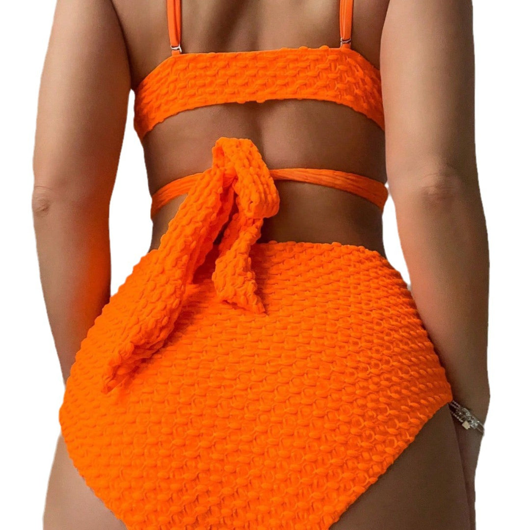 Damen Hochtaillierter Bikini mit modernem Wickeldesign EB