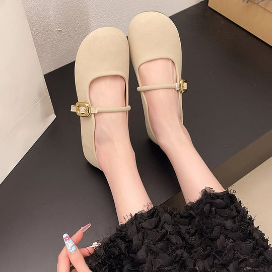 Damen Ballerinas mit dekorativem Riemchen und eleganter Schnalle EB