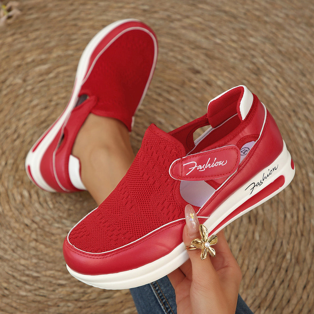 Damen atmungsaktive Slip-On Sneakers mit elastischem Obermaterial EB
