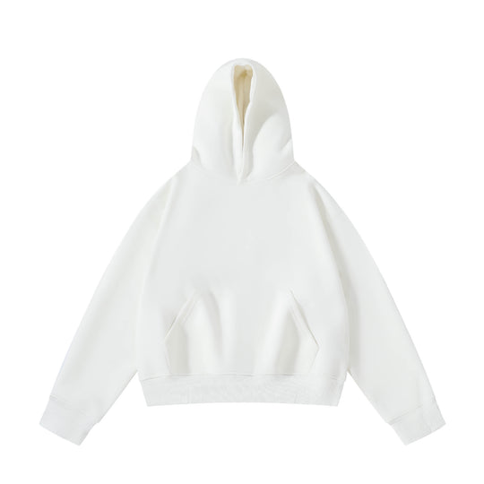 Unisex schwerer Oversize-Kapuzenpullover mit doppellagiger Kapuze Kängurutasche und breitem Rippbund EB