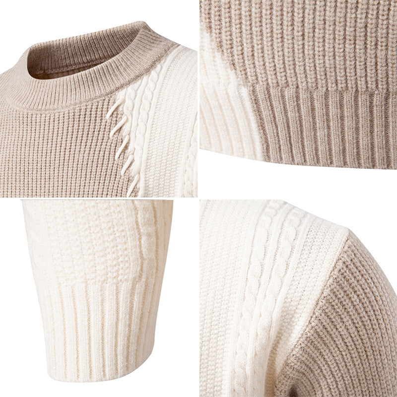 Herren modischer Strickpullover mit einzigartigem Zopfmuster und modernem Design EB