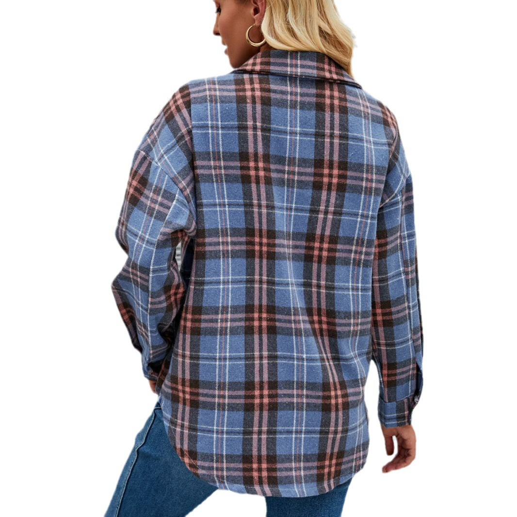 Damen Flanellhemdjacke im lässigen Karo-Design mit Brusttaschen EB