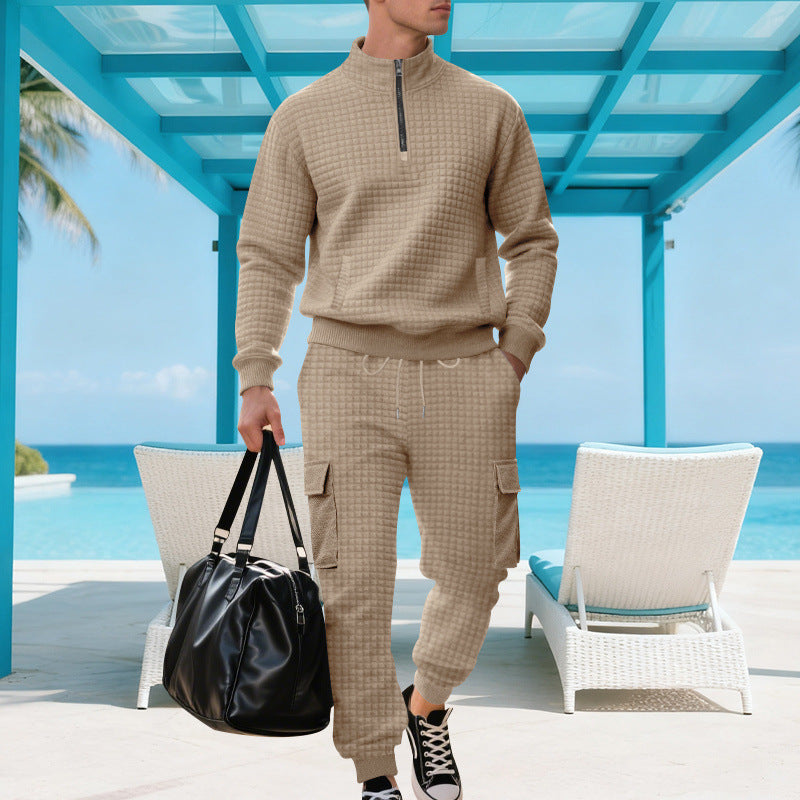 Herren Sportliches Ensemble mit Stehkragen und praktischen Cargotaschen EB