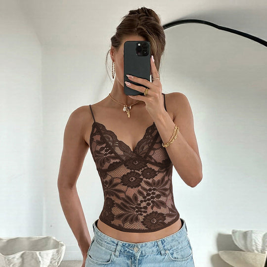 Damen Spitzenbustier mit verführerischen Blumenmustern EB