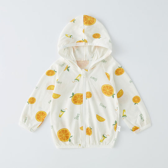 Unisex nan leichte atmungsaktive Kapuzen-Zip-Jacke aus Musselin für Babys mit Hasenmotiv EB