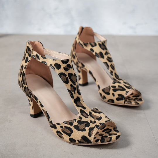 Damen High-Heel Sandalen mit angesagtem Zebra-Print EB