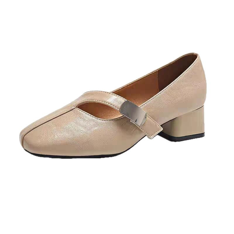 Damen Elegante Plateau-Pumps mit modischem Schnallen-Detail EB