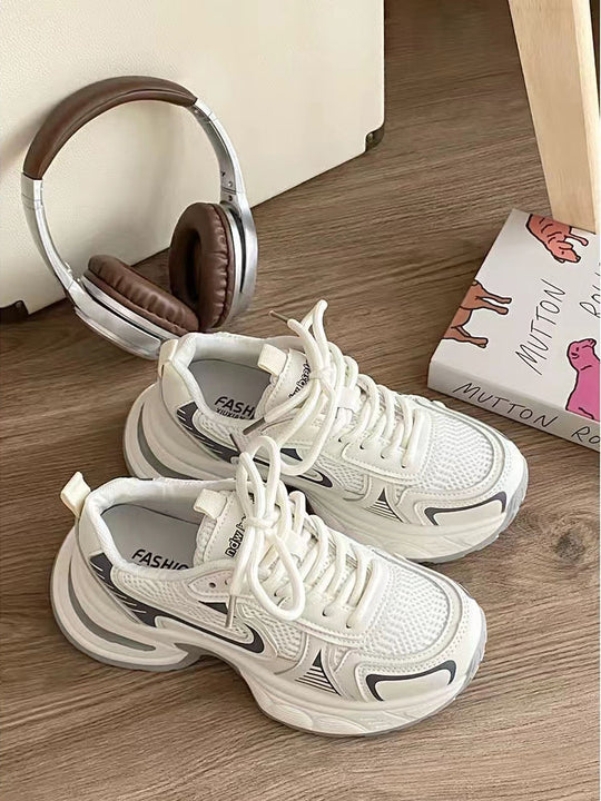 Damen modische Sneakers mit atmungsaktiver Oberflächenstruktur und dämpfender Sohle EB
