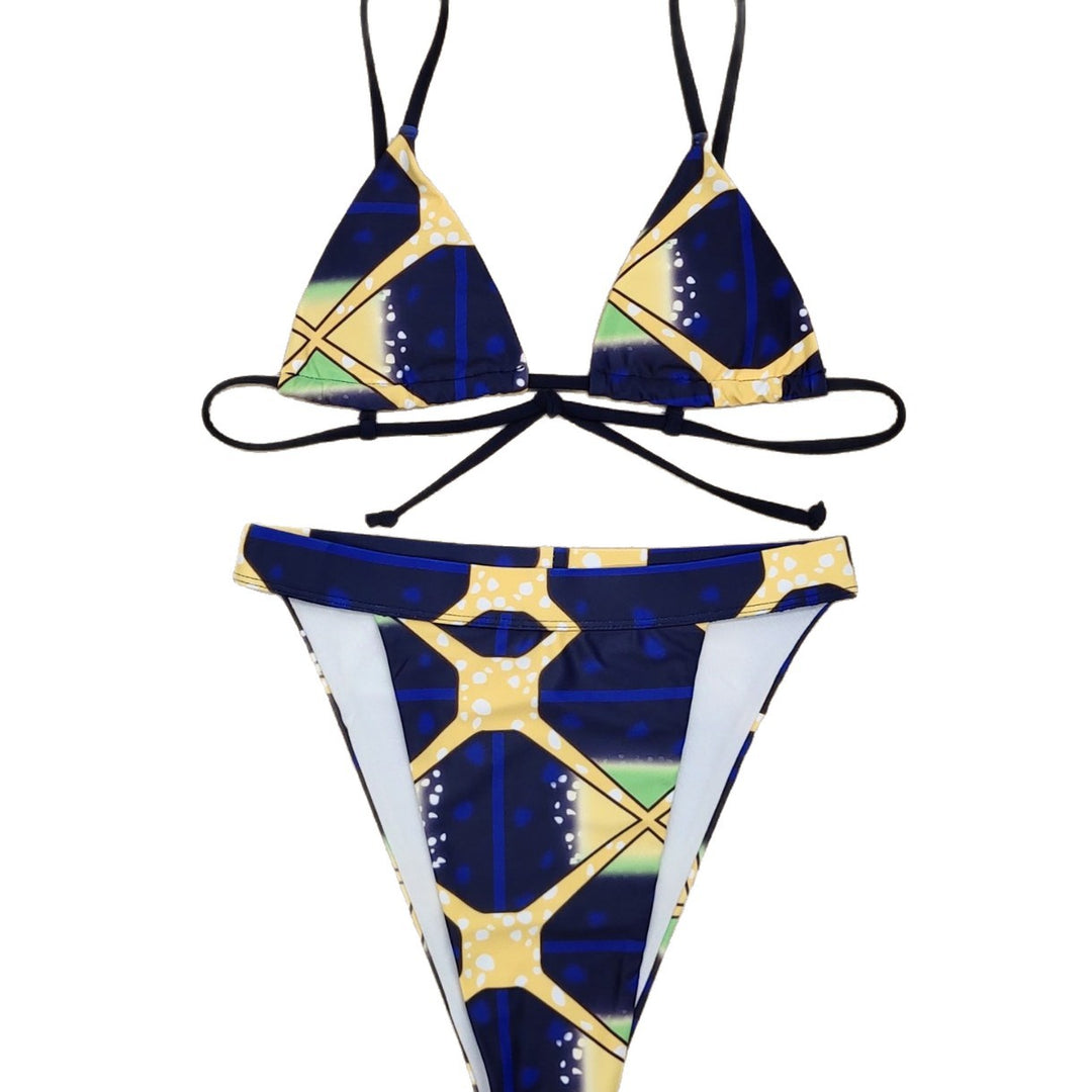 Damen Bikiniset mit leichtem Cover-Up und modernem geometrischem Design EB