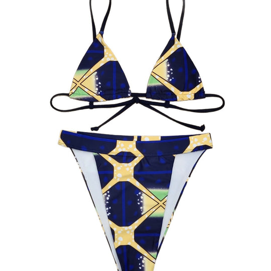 Damen Bikiniset mit leichtem Cover-Up und modernem geometrischem Design EB