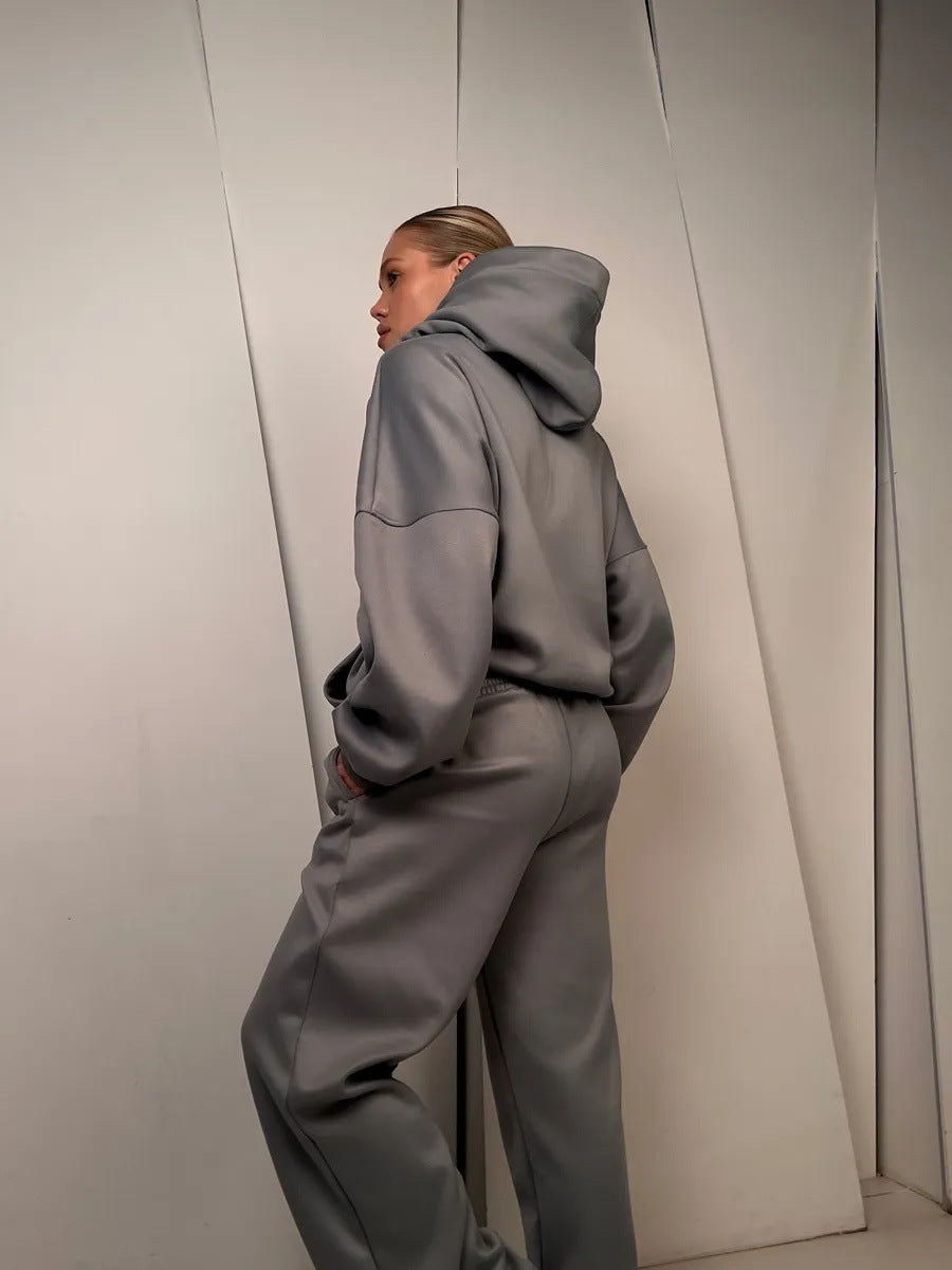 Damen lässiges Kapuzen-Set mit weitem Schnitt EB