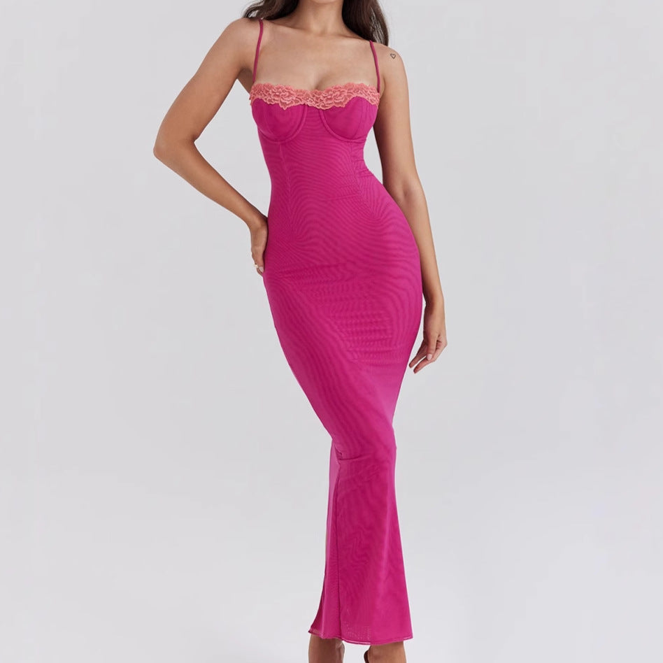 Damen Maxikleid mit raffiniertem Bustier-Oberteil und figurbetontem Schnitt EB