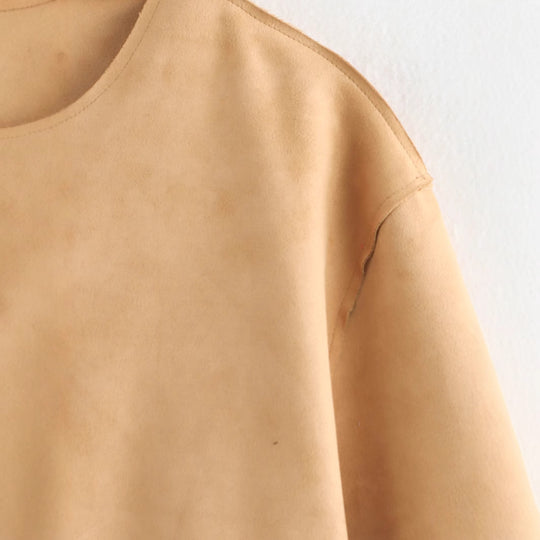 Damen Modische Kurzarmpulloverjacke mit praktischen Taschen und eleganten Knöpfen EB