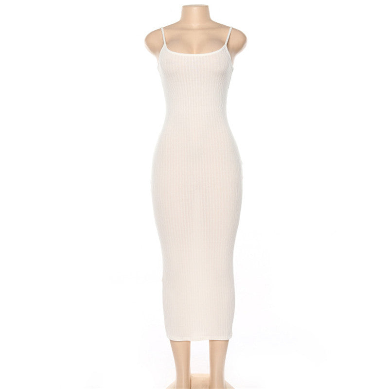 Damen Figurbetontes Maxikleid mit Spaghettiträgern und feinem Stretch EB