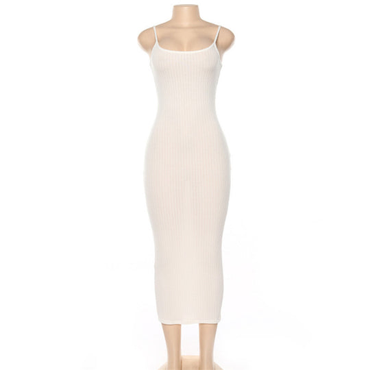 Damen Figurbetontes Maxikleid mit Spaghettiträgern und feinem Stretch EB