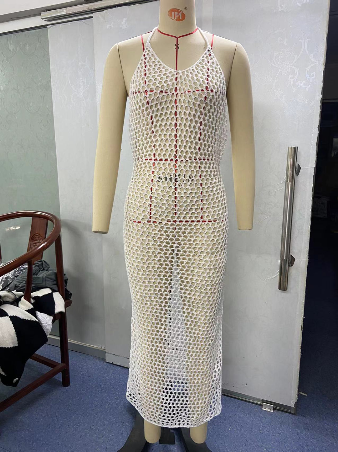 Damen Netzkleid im stylischen figurbetonten Design EB