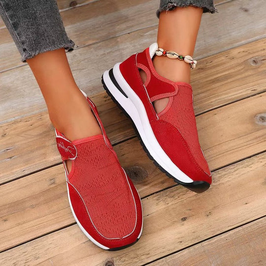 Damen Atmungsaktive Freizeitsneakers mit elastischem Riemendesign EB