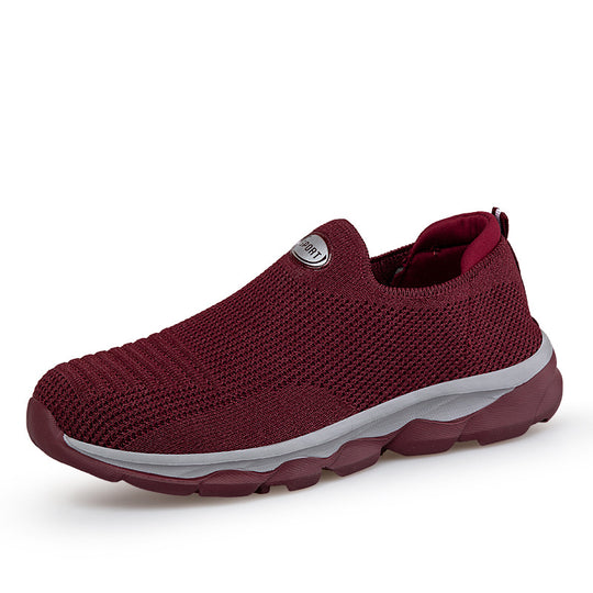 Damen Slip-On Laufschuhe mit atmungsaktivem Mesh-Obermaterial und flexibler Sohle EB